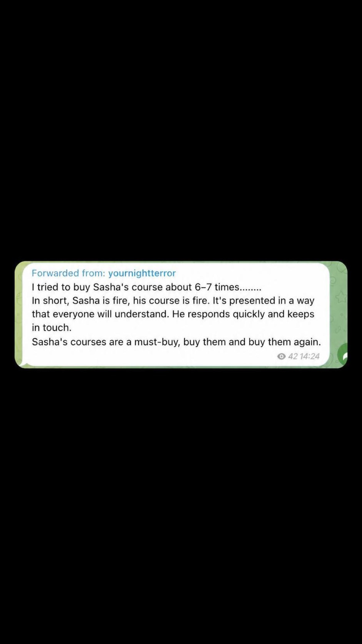 Screenshot of student 12 review