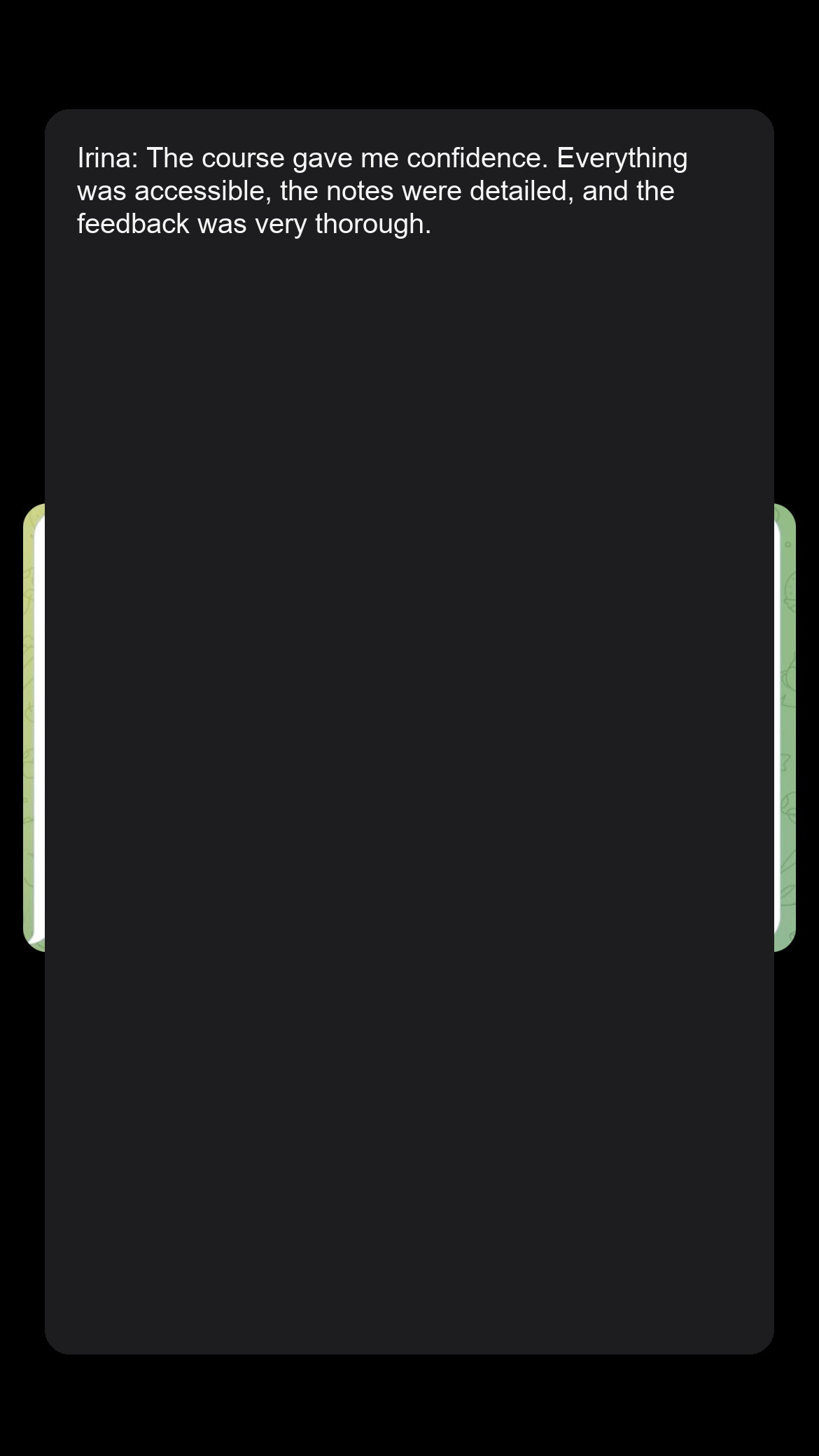 Screenshot of student 16 review