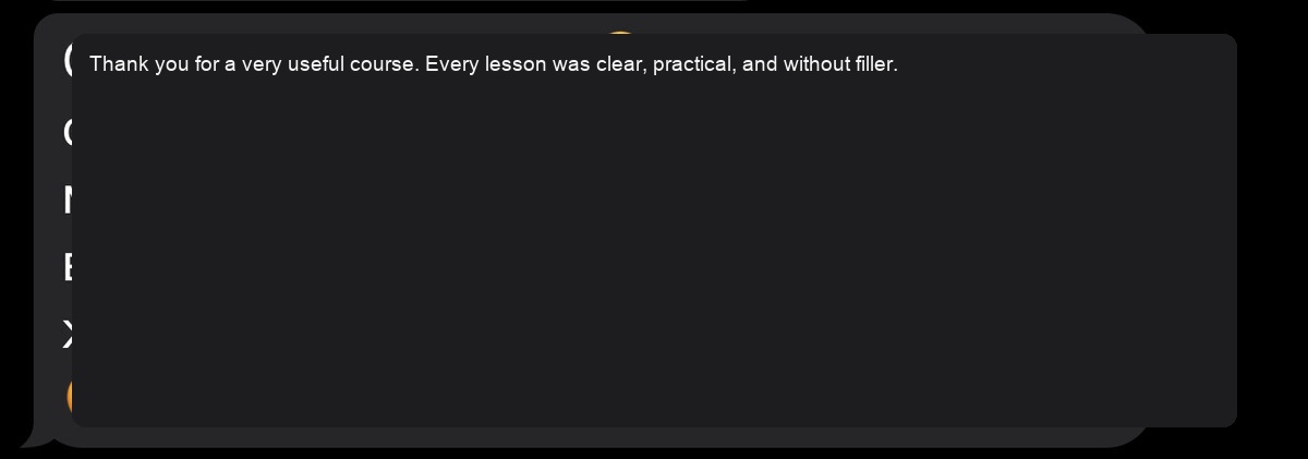 Screenshot of student review 26