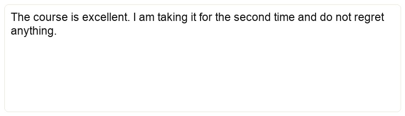 Screenshot of student review 39