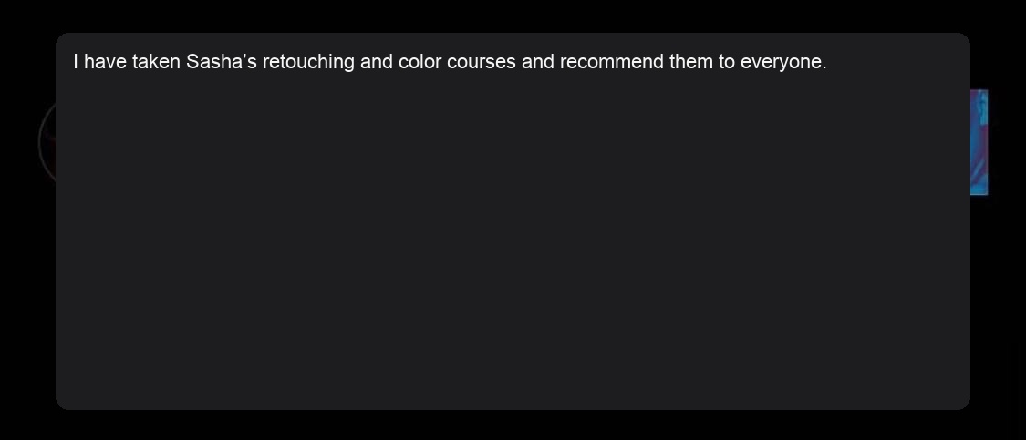 Screenshot of student review 40