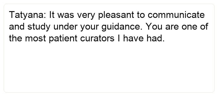 Screenshot of student review 49