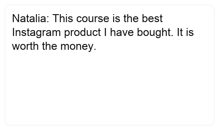 Screenshot of student review 50